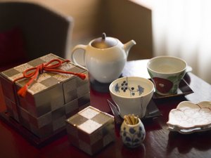 別墅然然専用の茶器をご用意/全室
