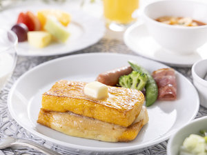 【ご朝食 オリジナルブレックファースト】ホットサンドはカリふわとろり食感!甘じょっぱさがたまらない