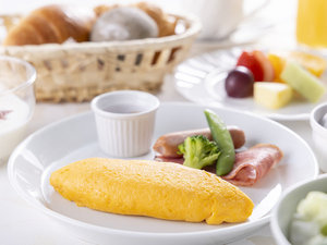 【ご朝食 アメリカンブレックファースト】ふわふわの選べる卵料理がメイン!