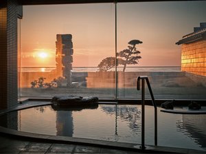 【男性石風呂】夕景