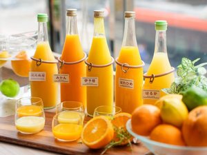 【朝食】愛媛に来たらこれ!みかんジュースの飲み比べ