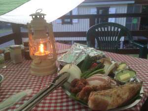 夕食はBBQが人気です。