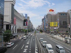 錦糸町駅前歩道橋から見える景色。街並みが良く見えます。