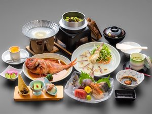 【夕なぎ】※一例 金目鯛姿煮・真鯛のしゃぶしゃぶ・季節の釜めしなどが付きます。
