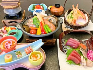 〇海鮮尽くし!磯の香りが漂う♪♪海鮮陶板会席(画像はイメージ)