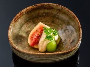 【お食事一例】夏の献立・先附「無花果胡麻クリーム」