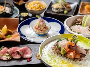 懐石料理コース「旅館吉田屋で人気メニューをお召し上がれ!」一例