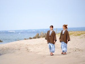 ★浴衣で海を散策