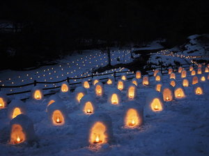 湯西川温泉かまくら会場*雪景色