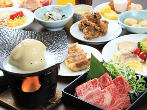 【ハーフビュッフェ:ご夕食】栃木県産食材を使用した牛しゃぶ(一例)