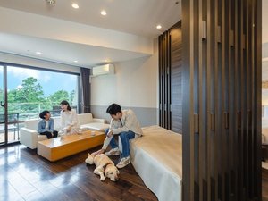 すべてのお部屋でわんちゃんとお泊りいただけます。