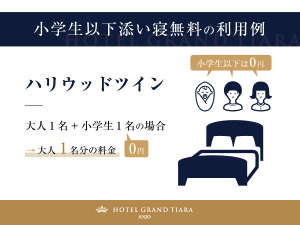 小学生添い寝無料プランの利用例(該当プランよりご予約下さい)