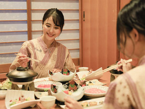 厳選されたおもてなし料理の数々(お食事は姉妹館【喜びの宿 高松】にてご用意いたします)