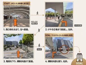 ■さいたま新都心駅からの道案内