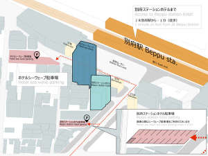 無料駐車場。お停めの際は、ナンバープレート4桁の番号をお伝えください。