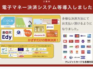電子マネー決済など多彩な決済方法。もちろんpaypayも。