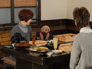 愛犬と一緒にお食事も可能です