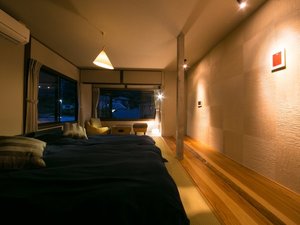 【なな】ローベッド2台の角部屋。湯から戻り、横になってから考える明日のこと。