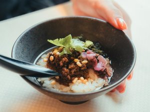 【朝食】朝から贅沢に!米沢牛茶漬け