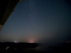 部屋からの星空