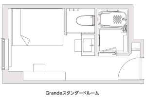 Grandeスタンダードルーム間取り(15u・ベッド幅140cm)