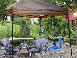 ・敷地内にタープを設置してBBQ!(屋根付きBBQハウスが空いてない場合のセッティング例)
