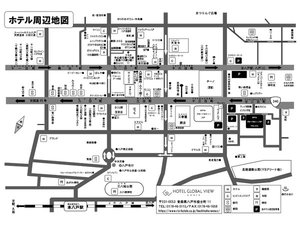 周辺地図でございます。八戸市内は一方通行が多いので、お気を付けくださいませ。