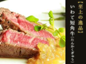 【お料理一例】希少価値の高い「いわいずみ短角牛ステーキ」は、噛むほど旨い極上の赤身肉です。