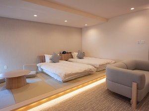【サウナ付き角部屋和洋室/海風を感じる露天風呂付き】ベッドルーム/F客室