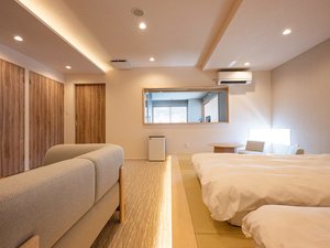 【サウナ付き角部屋和洋室/海風を感じる露天風呂付き】ベッドルーム/F客室