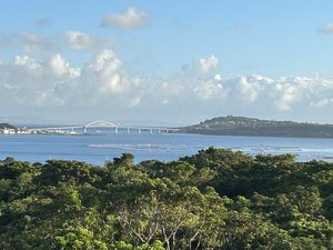 屋上テラスから望む瀬底島