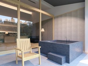 【リバービュー】客室露天・サウナ付スイート洋室 『雲取』※CGはイメージです