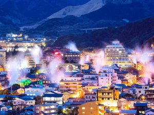 【当館から車で約15分】別府の温泉街から立ち上る湯けむりの絶景を一望できる「湯けむり展望台」