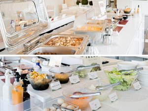 朝食ビュッフェは朝6時スタート 名物の濃厚TKGややわらかモツ煮、具沢山お味噌汁もどうぞ!