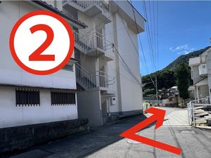無料提携駐車場(タイムズ琴平こんぴら前)からホテルまでの案内図A