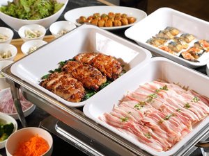 【朝食バイキングイメージ】1,000円(税込)茨城県産の食材を中心に、多彩なメニューをご用意。