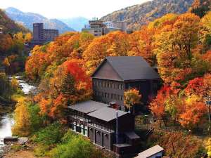 自然あふれる定山渓の紅葉は圧巻。宿の周りも鮮やかに彩られます。