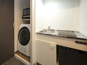 ミニキッチン 洗濯乾燥機 電子レンジ
