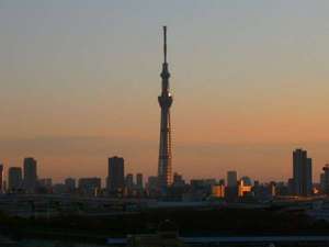 ホテル屋上より東京スカイツリー&夕暮れ