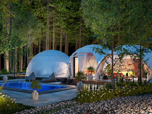 【岐阜県恵那・多治見・可児・加茂の貸別荘・コテージ】中津川グランピング「森の空」