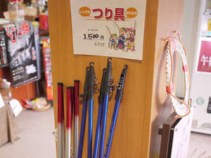 海女さんに負けじと釣り竿で伊勢海老に挑戦!!餌付きで1500円でレンタルしております★