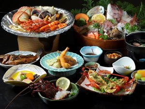 1名に伊勢海老が3匹付きプランお造り・マヨネーズ焼き・大漁焼きで