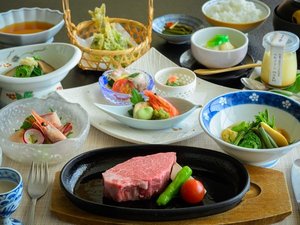 【最上級<謙信会席>】究極のA5ランク米沢牛を贅沢に「ステーキ」で。