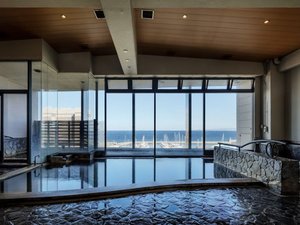 ◆二條泉|展望大浴場(6F・地上20mから別府湾を一望)