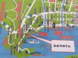 みのやホテルの場所の地図。熱海市和田浜南町７－１２熱海港前