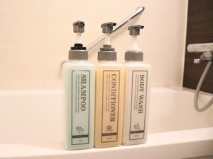 【バスアメニティ】シャンプー、コンディショナー、ボディソープをご用意しております。