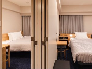 【全室禁煙】コネクティングルーム◇140+110p幅ベッド◇ 客室面積:17.5+12.5u■ダブルとツイン往来可