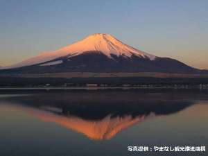 河口湖と紅富士