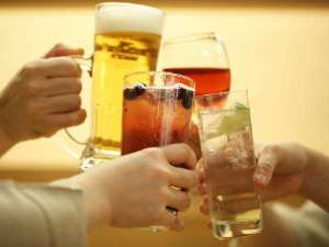 【サービス】夕食時には70分間の飲み放題付き!※お部屋食プランは対象外となります。