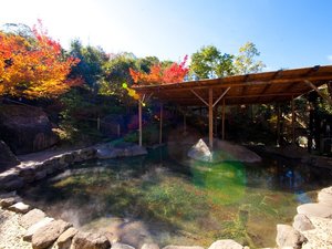 男女計9種類の露天風呂に内湯大浴場、貸切風呂と温泉を心ゆくまで♪